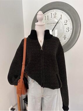 Point Zero Grandpa Inspired Black and Gray Plaid Fleece-Lined Jacket